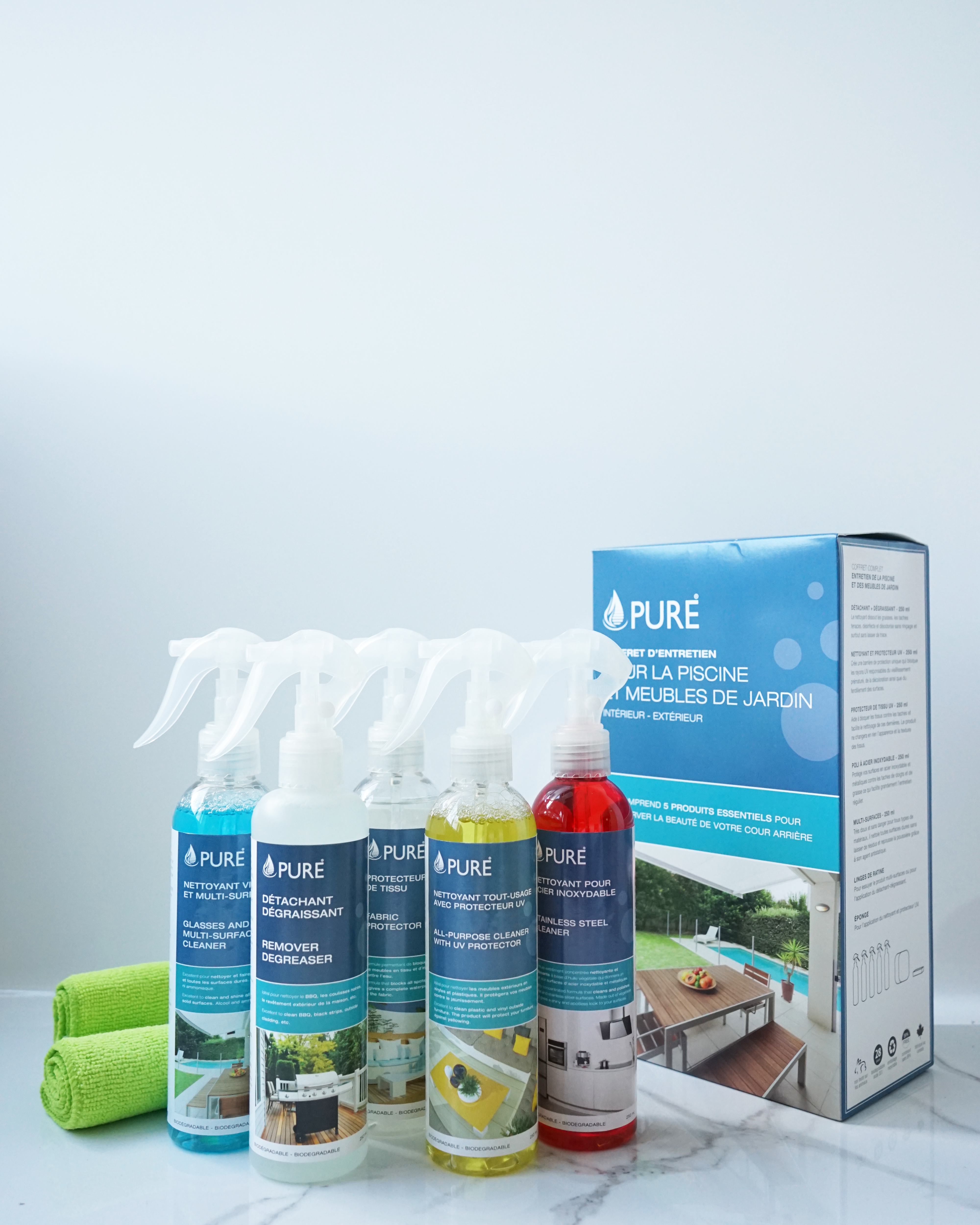 Care kit for the pool and garden furniture